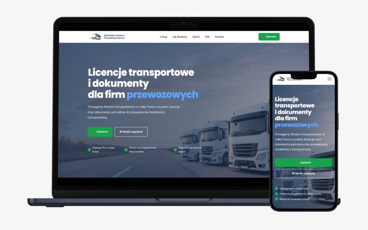 Projekt strony one page – licencje